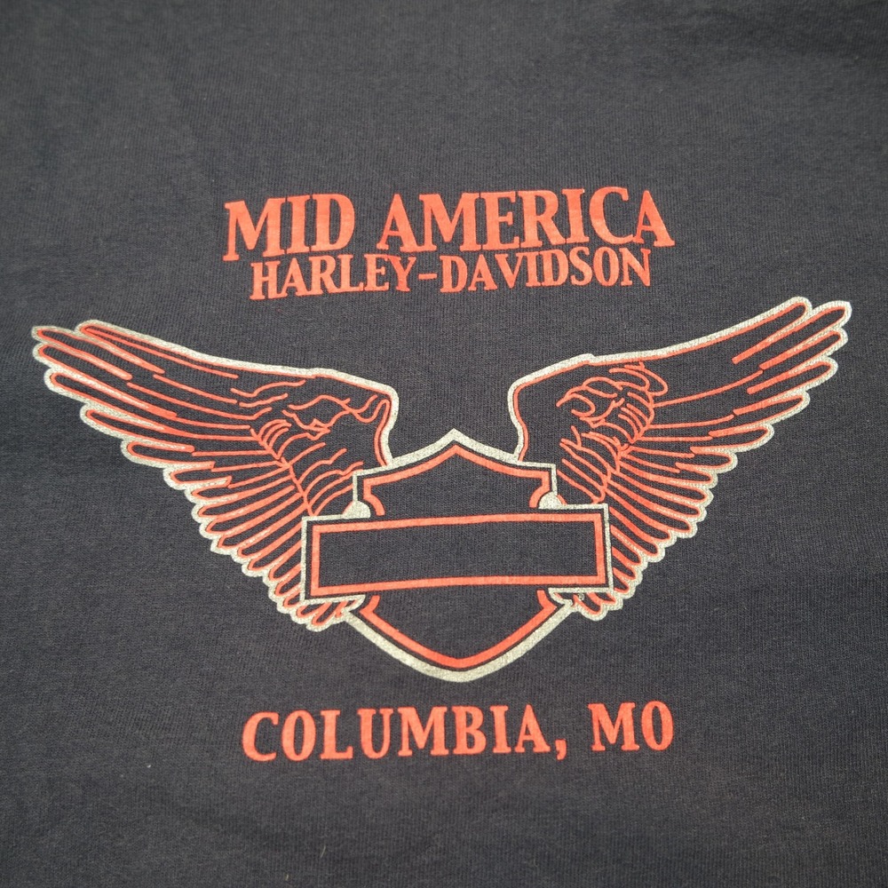 Vintage Harley-Davidson Womens American Pride Eagle Graphic Tee Navy Blue Large - Picture 10 of 10